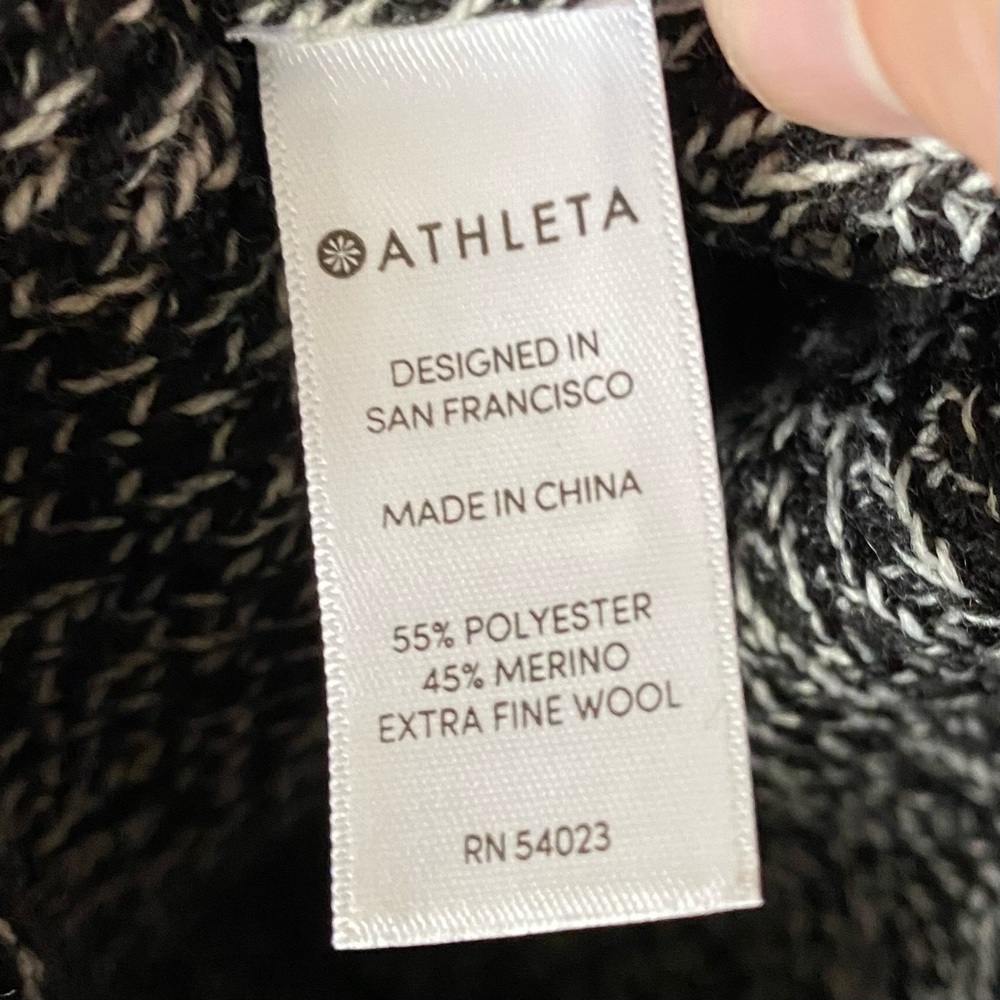 Athleta Switchback Black Marled Pullover Merino W… - image 8